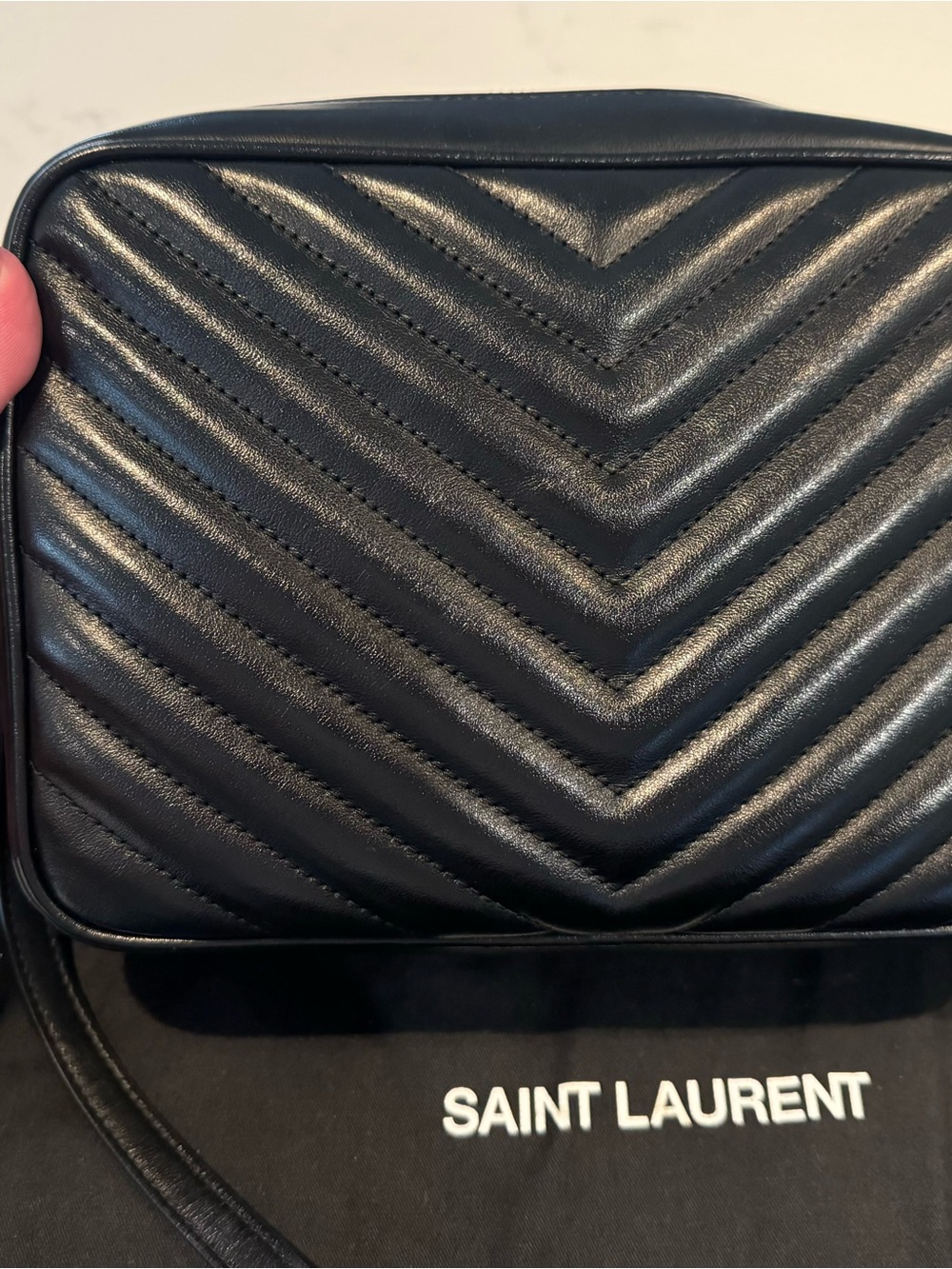 Saint Laurent Black Quilted Camera Crossbody with Gold YSL Logo and Tassel - Picture 7 of 13